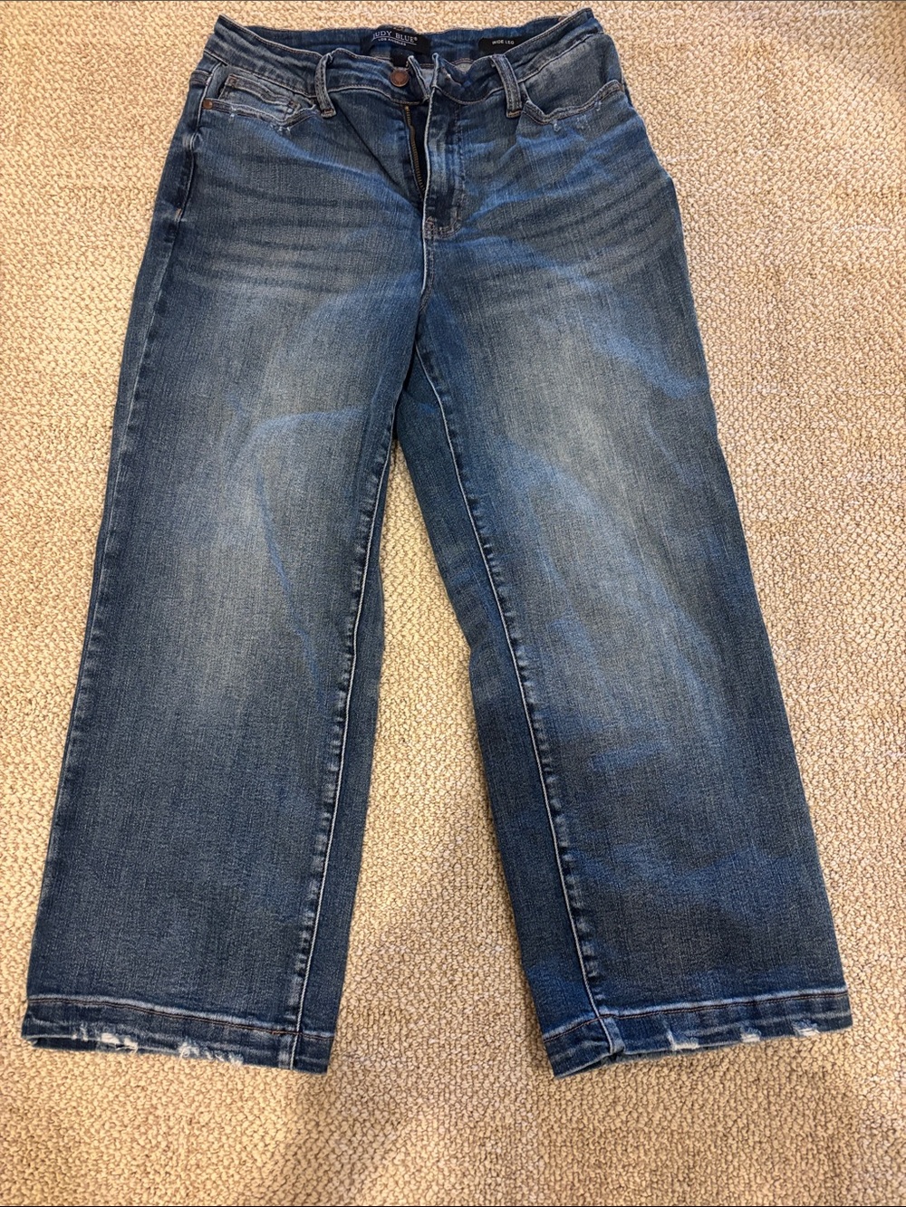 Judy Blue Medium Blue Wide-Leg Flare Jeans